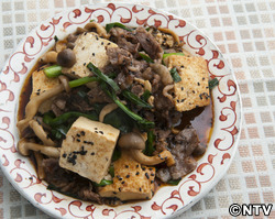 もこみち流　牛肉と豆腐のピリ辛炒め