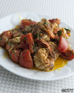 もこみち流　トマトとエビのカレースパイス炒め