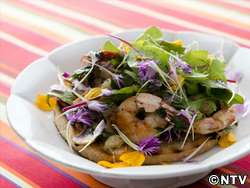 もこみち流　バゲットとエビのガーリックソテー