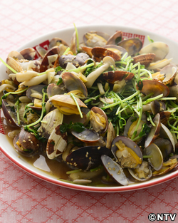 もこみち流 アサリと豆苗の炒め物