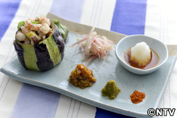 もこみち流 なすの詰めもの 〜5種類の薬味を添えて〜