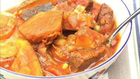 もこみち流　牛肉とかぼちゃとトマトのスープ