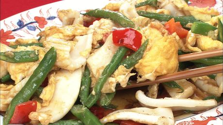 もこみち流　いんげんとパプリカの卵炒め