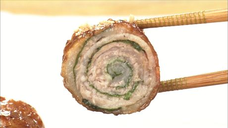 もこみち流　豚バラ肉と大葉のロール焼き