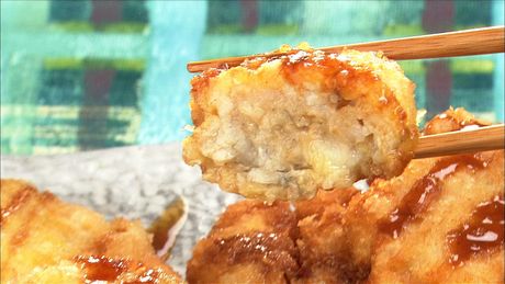 もこみち流　スズキとエビのすり身フライ