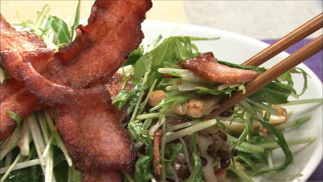 もこみち流　水菜とカリカリベーコンのサラダ～梅ドレッシング〜