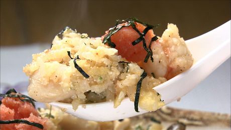 もこみち流　エビとホタテの明太子チャーハン