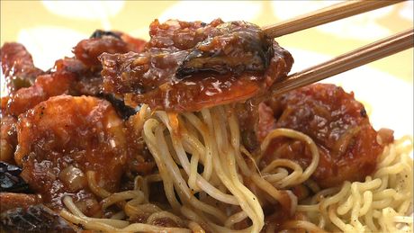 もこみち流　なすとエビチリソースの焼きそば