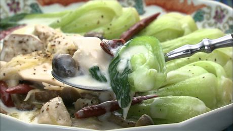 もこみち流　チンゲンサイときのこと鶏ささみのクリーム煮