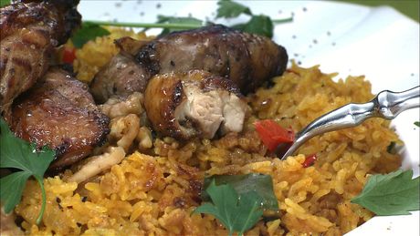 もこみち流　グリルチキンとドライカレーライス