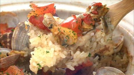 もこみち流　アサリとトマトの炊き込みごはん