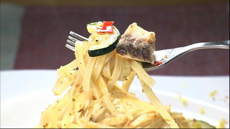 もこみち流　真鯛とアスパラガスのフェットチーネ