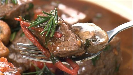 もこみち流　牛肉とマッシュルームとトマトのバルサミコソテー