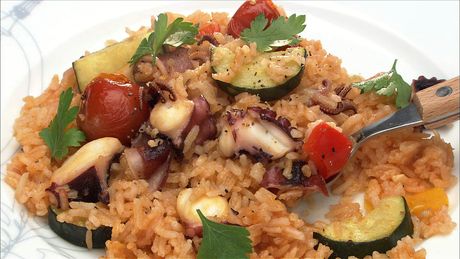 もこみち流　南フランス風イカとタコのピラフ
