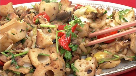 もこみち流　れんこんの中華風炒め