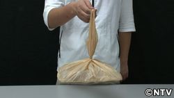 弁当を入れたレジ袋が、傾かないようにする方法