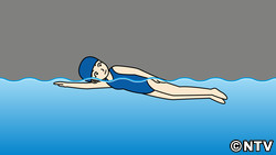 顔を水につけない！「横向きすいすい泳ぎ」