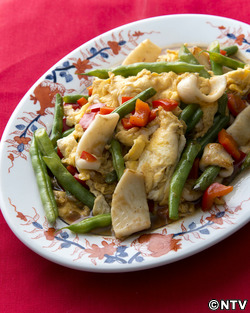 もこみち流 いんげんとパプリカの卵炒め