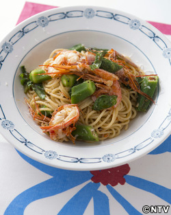 もこみち流 オクラとエビのオイルパスタ