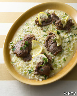 もこみち流 2種のチーズリゾット フィレステーキのせ