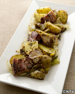 もこみち流 じゃがいもと厚切りベーコンのミックスペッパー炒め