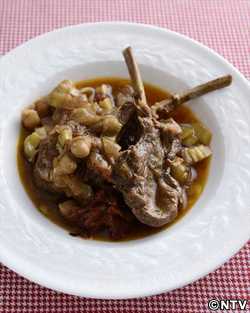 もこみち流 ラムチョップとひよこ豆のトマト煮込み