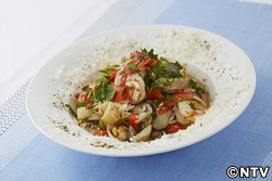 もこみち流 エビとアサリとライスのスープ