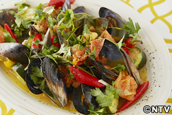 もこみち流 ムール貝とズッキーニとトマトのワイン蒸し