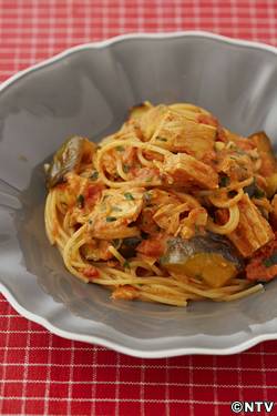 もこみち流 ツナとなすのトマトクリームパスタ