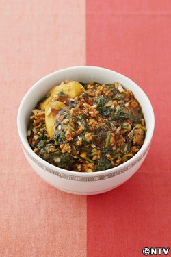 もこみち流 豚ひき肉とほうれん草とエリンギの麻婆丼