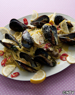 もこみち流 ムール貝とマッシュルームのパスタ ~フェットチーネで~