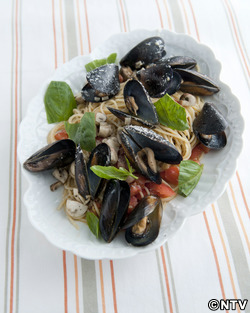 もこみち流 ムール貝とフレッシュトマトのパスタ