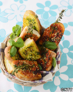 もこみち流 ガーリックバジルのトースト